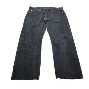 Levi's 501 Jeans Men's Size 38x30 Black Faded Marbled Denim Button Fly (37x29)